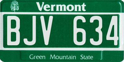 VT license plate BJV634