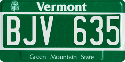 VT license plate BJV635