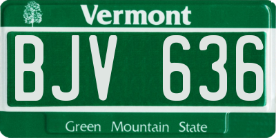 VT license plate BJV636
