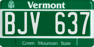 VT license plate BJV637