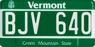 VT license plate BJV640