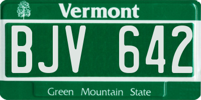 VT license plate BJV642