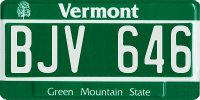 VT license plate BJV646