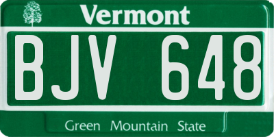 VT license plate BJV648