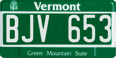 VT license plate BJV653
