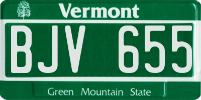 VT license plate BJV655