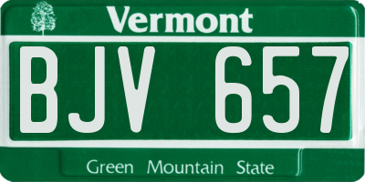 VT license plate BJV657