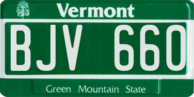 VT license plate BJV660