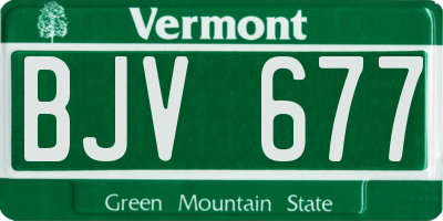 VT license plate BJV677