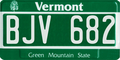 VT license plate BJV682