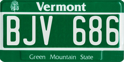VT license plate BJV686