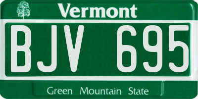 VT license plate BJV695