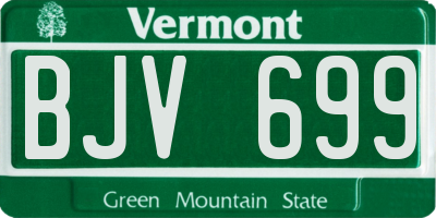 VT license plate BJV699