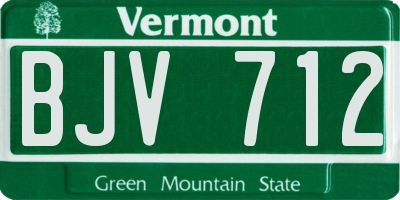 VT license plate BJV712