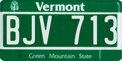 VT license plate BJV713