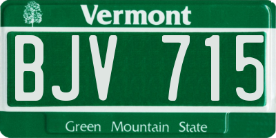 VT license plate BJV715