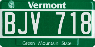 VT license plate BJV718