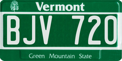 VT license plate BJV720