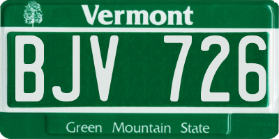 VT license plate BJV726