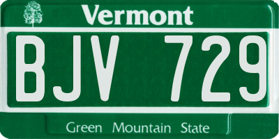 VT license plate BJV729