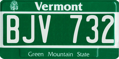 VT license plate BJV732