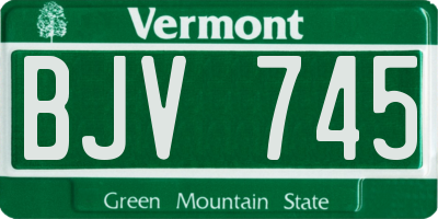 VT license plate BJV745