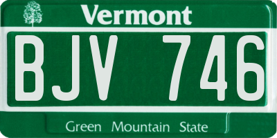VT license plate BJV746