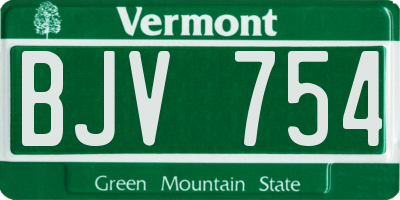 VT license plate BJV754