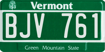 VT license plate BJV761