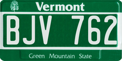 VT license plate BJV762