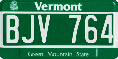 VT license plate BJV764
