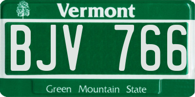 VT license plate BJV766
