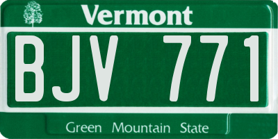 VT license plate BJV771