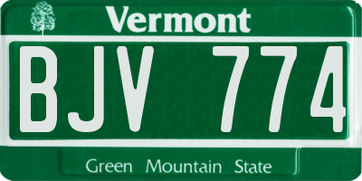 VT license plate BJV774