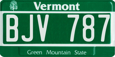 VT license plate BJV787