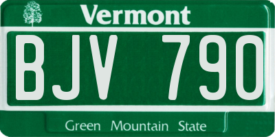 VT license plate BJV790