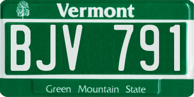 VT license plate BJV791