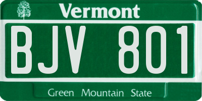VT license plate BJV801