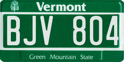 VT license plate BJV804
