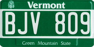 VT license plate BJV809