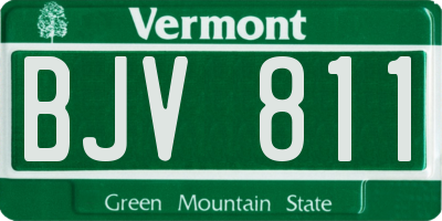 VT license plate BJV811