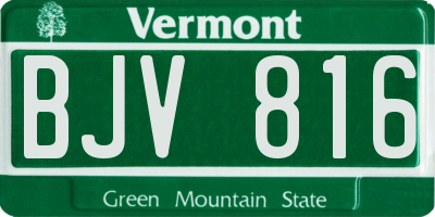 VT license plate BJV816