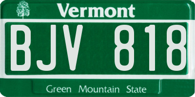 VT license plate BJV818