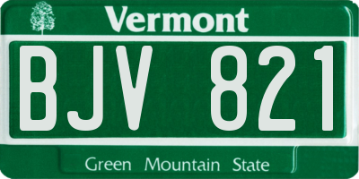 VT license plate BJV821