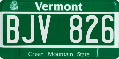 VT license plate BJV826