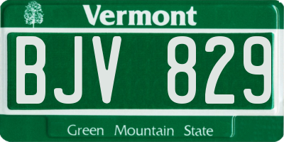 VT license plate BJV829