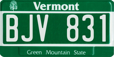 VT license plate BJV831