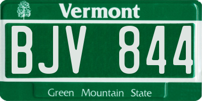VT license plate BJV844