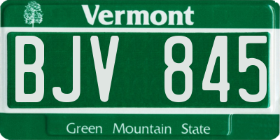 VT license plate BJV845