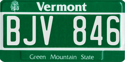 VT license plate BJV846
